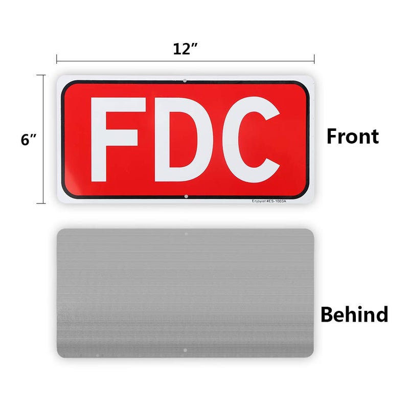 Enjoyist FDC Sign, Fire Department Connection Sign, 12"x 6" - .040 Rust Free Aluminum â€“ Reflective, UV Protected and Weatherproof - Image 2